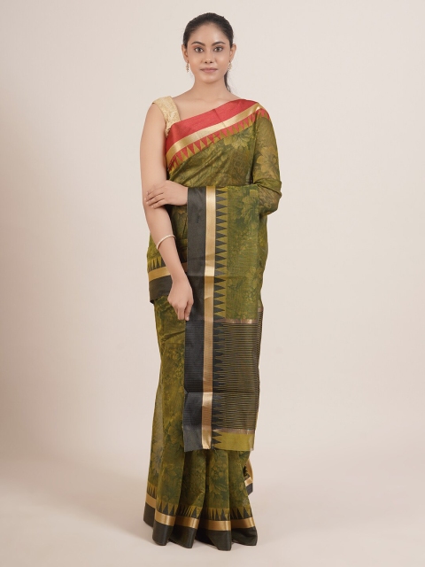 

Pothys Green & Black Floral Saree