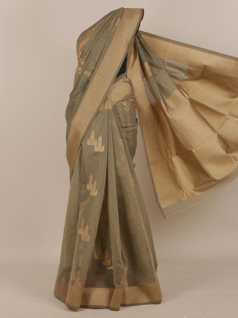 

Pothys Grey & Gold-Toned Ethnic Motifs Saree