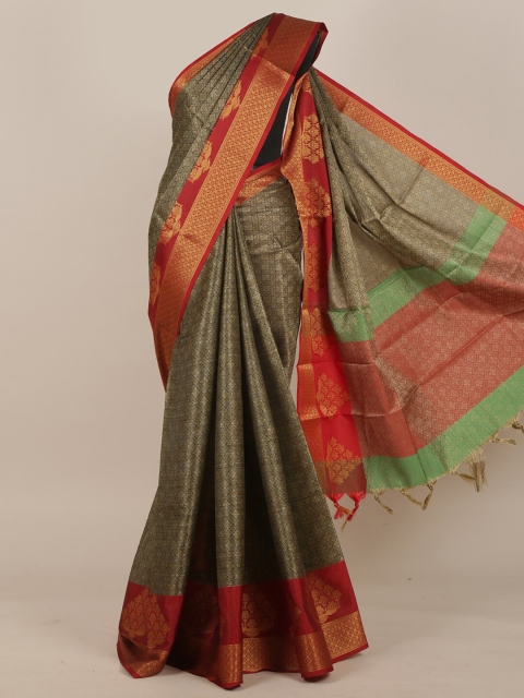 

Pothys Grey & Red Woven Design Saree