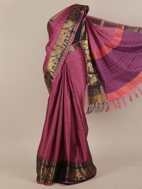 

Pothys Pink & Navy Blue Woven Design Saree