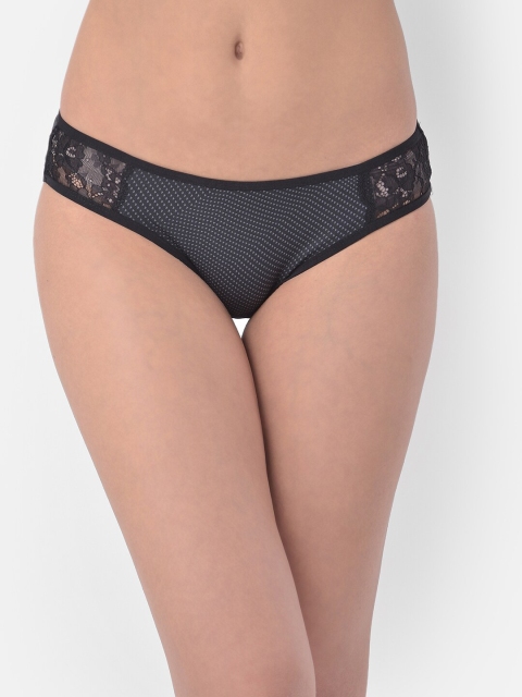 

Clovia Women Black Printed Bikini Briefs