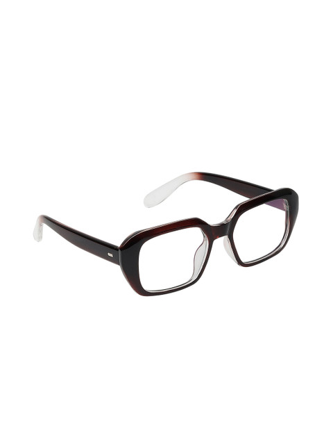 

Olvin Unisex Brown & Transparent Full Rim Square Frames