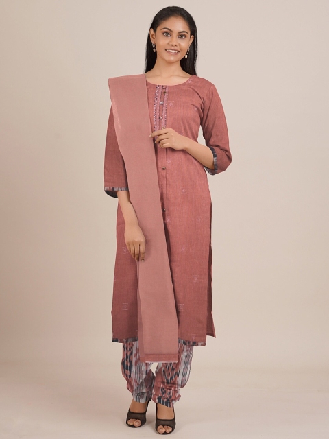 

Pothys Pink Unstitched Dress Material