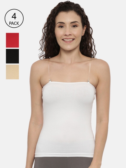 

GOLDSTROMS Women Pack Of 4 Solid Camisoles, White