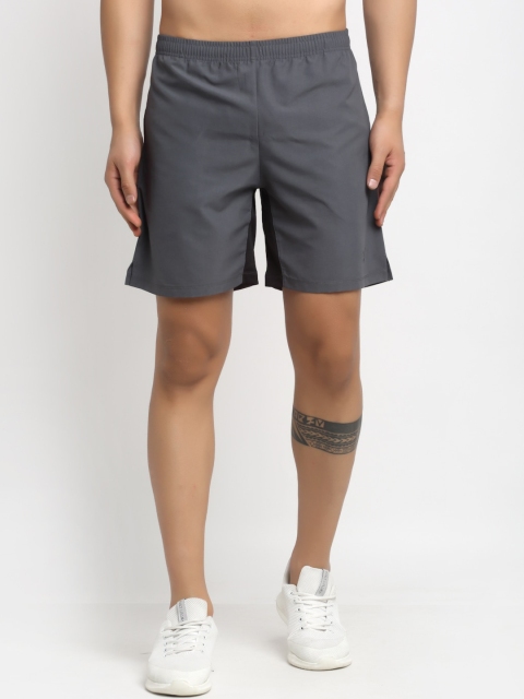 

Invincible Men Grey Mid-Rise Rapid Dry Training Sports Shorts