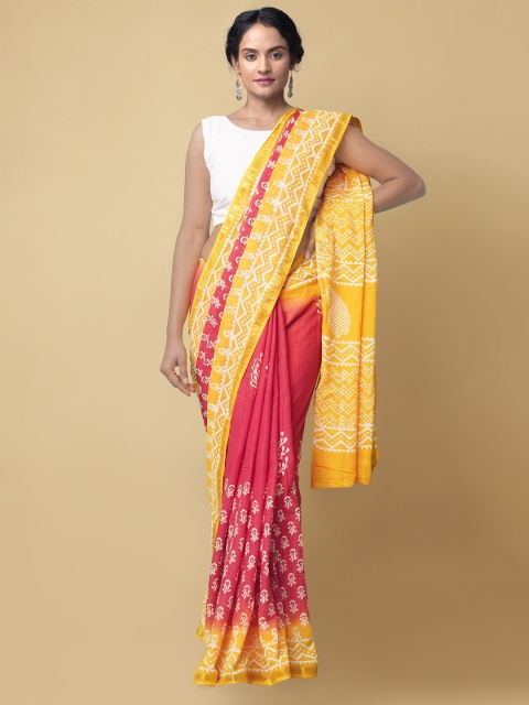 

Unnati Silks Women Red & Yellow Handloom Sustainable Saree
