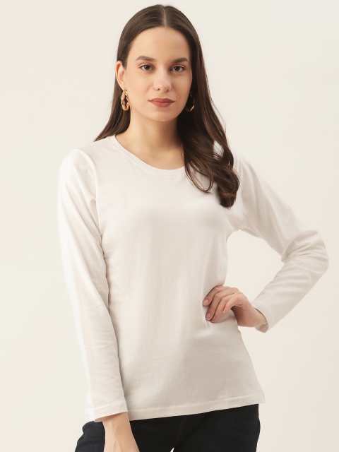 

PRINTOCTOPUS Women White Pure Cotton T-shirt