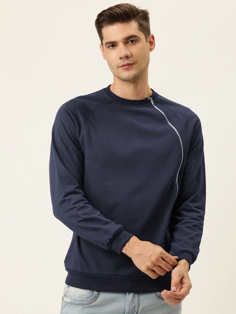 

Campus Sutra Men Navy Blue Solid Sweatshirt