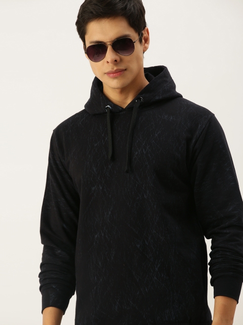 

Campus Sutra Men Black Faded Finish Hooded Sweatshirt