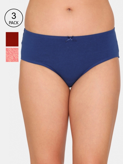 

Zivame Women Pack Of 3 Assorted Hipster Briefs