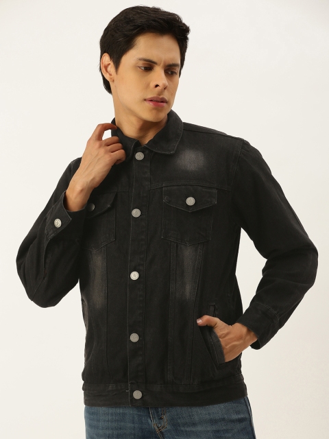 

Campus Sutra Men Black Windcheater Outdoor Denim Jacket