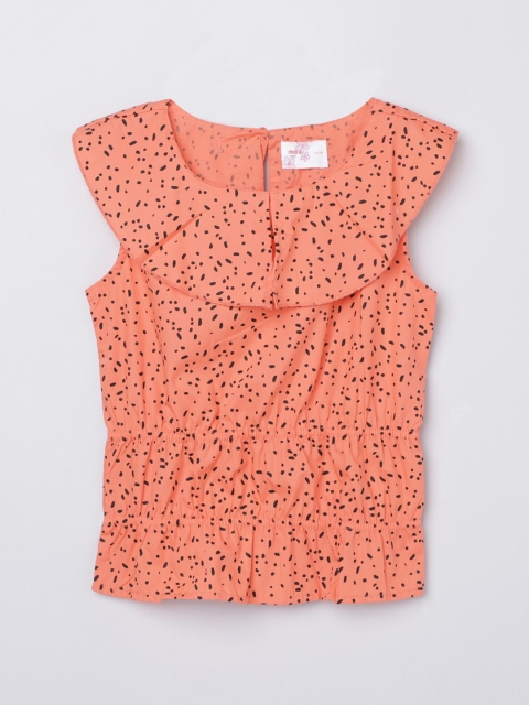 

Max Girls Rust Floral Regular Top