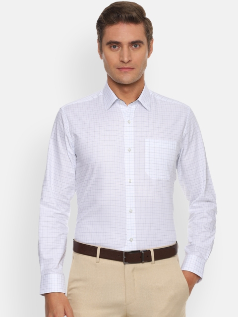 

Louis Philippe Men White Slim Fit Checked Casual Shirt