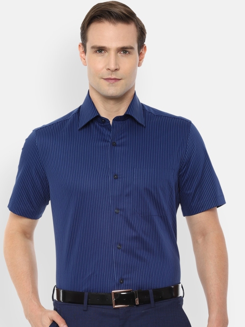 

Louis Philippe Men Navy Blue Striped Casual Shirt
