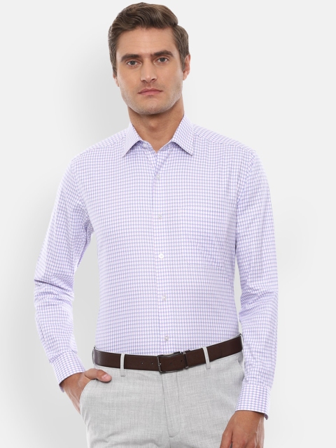 

Louis Philippe Men Purple And White Slim Fit Checked Casual Shirt