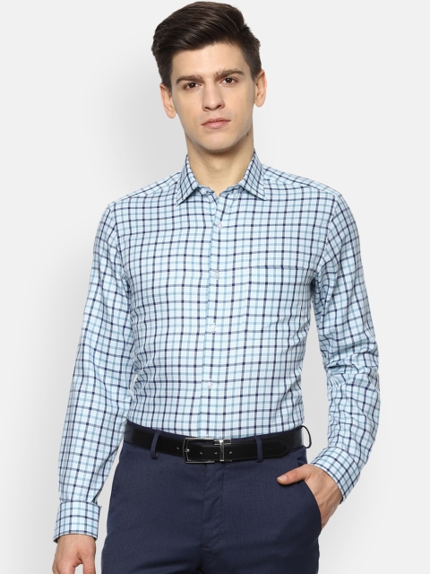 

Louis Philippe Men Blue Slim Fit Checked Formal Shirt