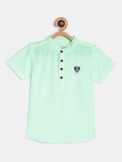 

TONYBOY Boys Sea Green Semi Sheer Casual Shirt