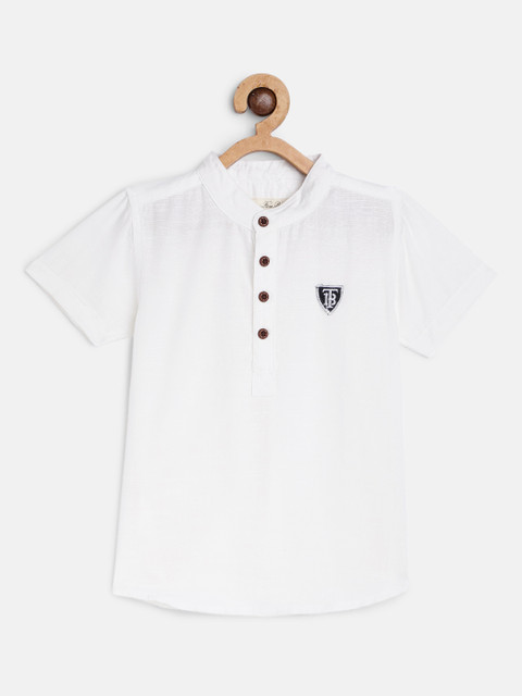 

TONYBOY Boys White Semi Sheer Casual Shirt