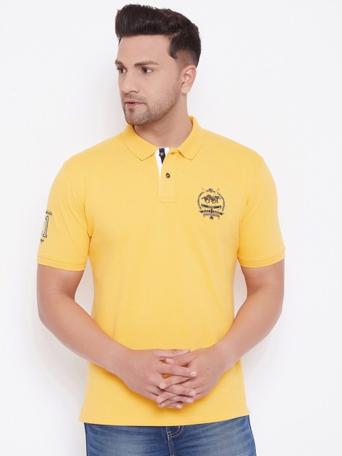 

HARBORNBAY Men Yellow Polo Collar T-shirt