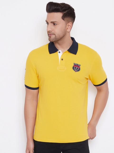 

HARBORNBAY Men Yellow Polo Collar T-shirt