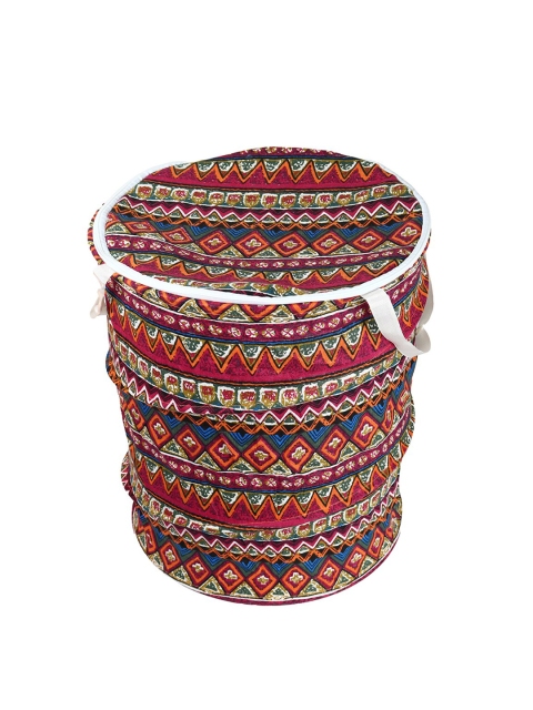 

OddCroft Pink & Orange Aztec Print Foldable Laundry Basket