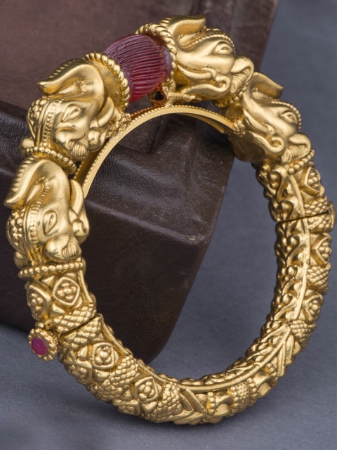 

Alankruthi Women Gold-Toned Brass Temple Kada Bracelet