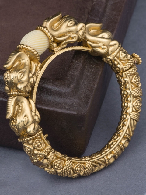 

Alankruthi Women Gold-Plated Brass Temple Kada Bracelet