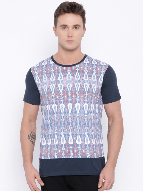 

Voi Jeans Navy Printed T-shirt, Navy blue