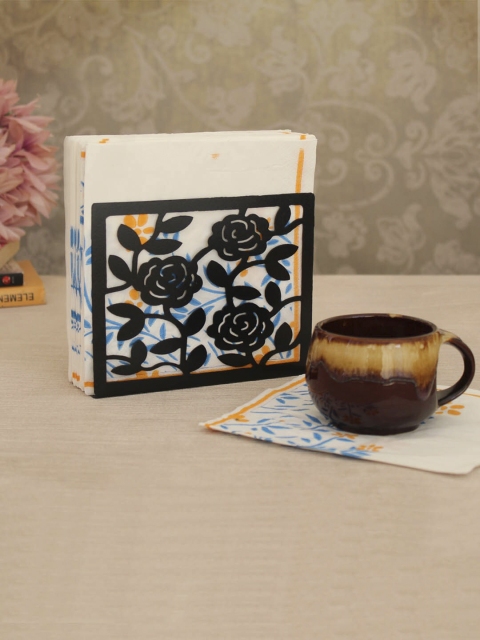 

TIED RIBBONS Black Metal Tissue Holder