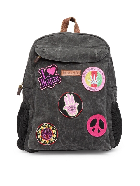 

The House of Tara Charcoal & Pink Applique Laptop Backpack