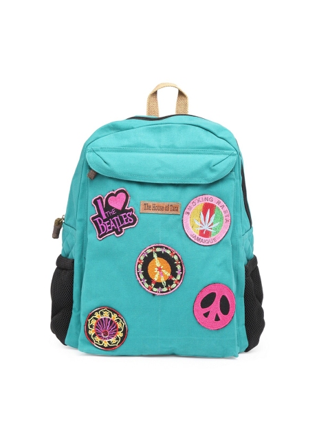 

The House of Tara Women Teal & Black Applique Laptop Backpack