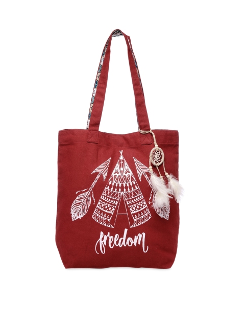 

The House of Tara Red & White Printed Tote Bag