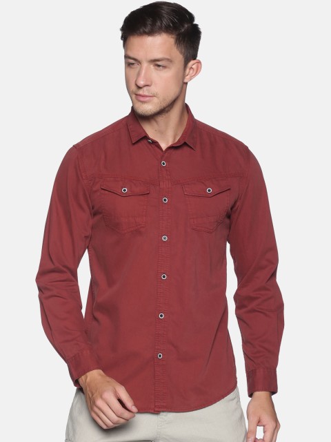 

IVOC Men Maroon Slim Fit Pocket Detailed Casual Shirt