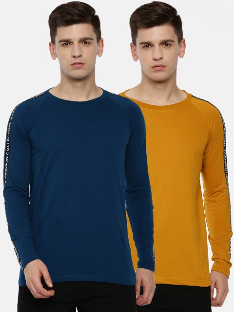 

KAY DEE Men Pack of 2 Multicoloured Slim Fit T-shirt, Multi