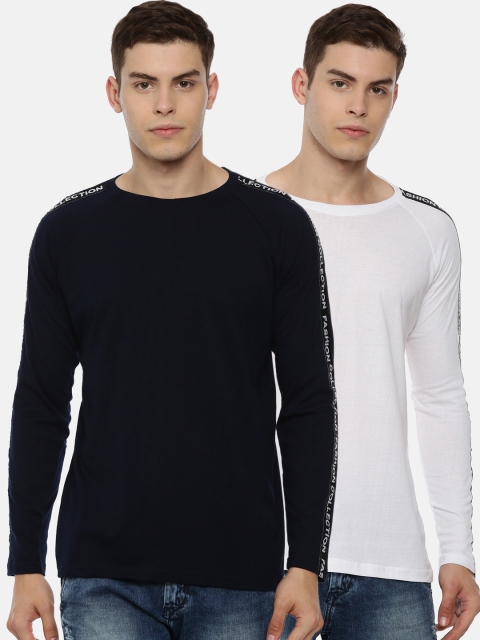 

KAY DEE Men Pack of 2 Multicoloured Slim Fit T-shirt, Multi