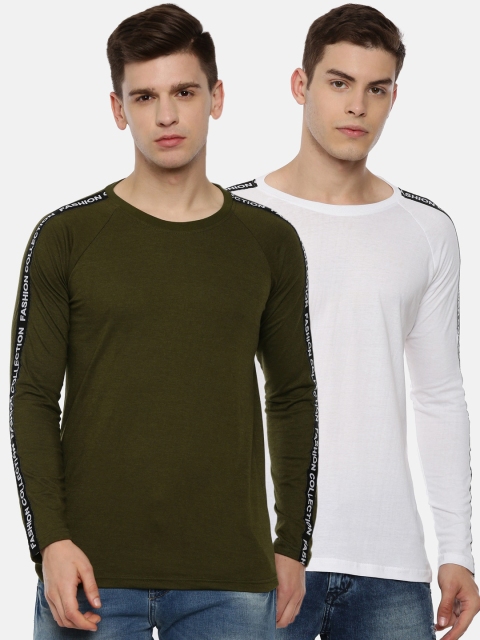 

KAY DEE Men Pack of 2 Multicoloured Slim Fit T-shirt, Multi