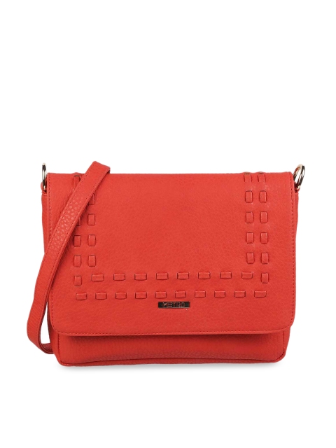 

Metro Orange Solid Self Designed Structured Sling Bag