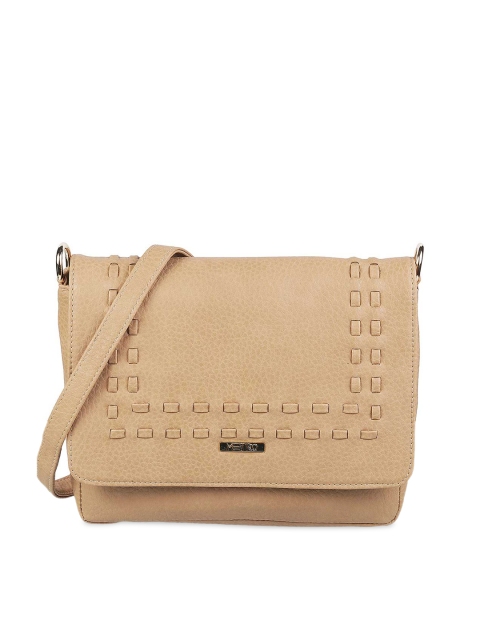 

Metro Beige Solid Self Designed Structured Sling Bag