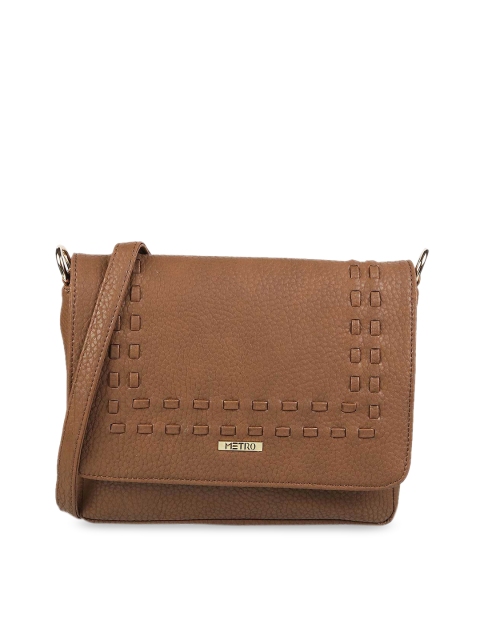 

Metro Brown Textured Structured Sling Bag
