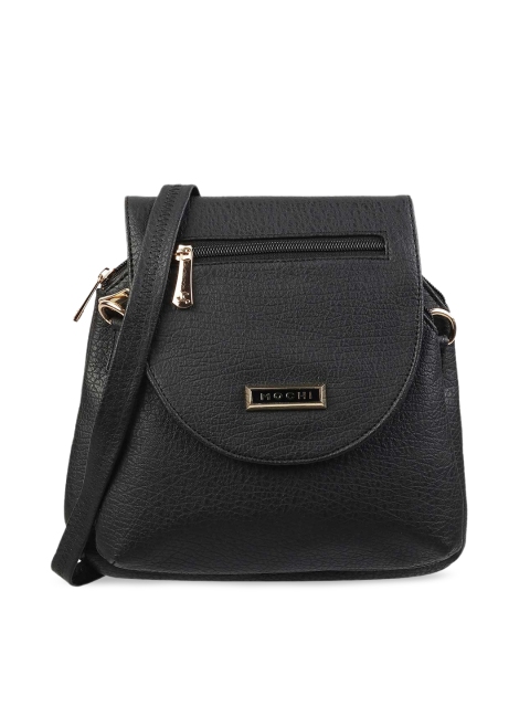 

Mochi Black Textured Structured Sling Bag