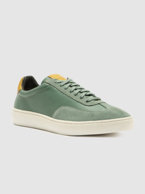 

RARE RABBIT Men Green Leather Sneakers