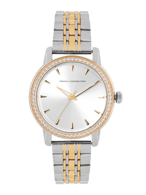 

French Connection Women Multicoloured Embellished Dial & Silver Toned Stainless Steel Bracelet Style Straps Watch