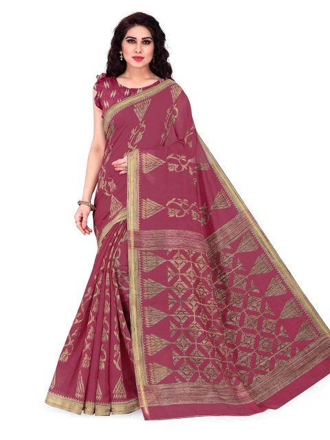

KALINI Pink & Beige Ethnic Motifs Saree
