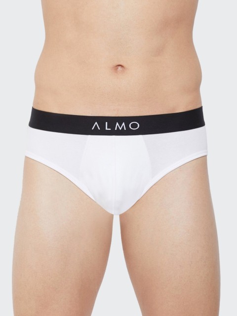 

Almo Wear Men White Solid Organic Cotton Rico Classic Basic Briefs
