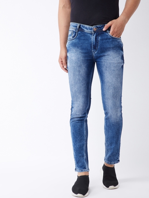 

Purple Feather Men Blue Skinny Fit Heavy Faded Jeans