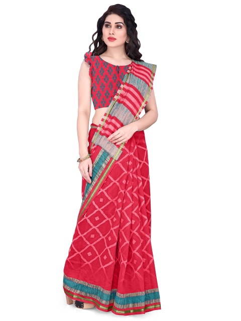 

KALINI Women Red Printed Cotton Saree