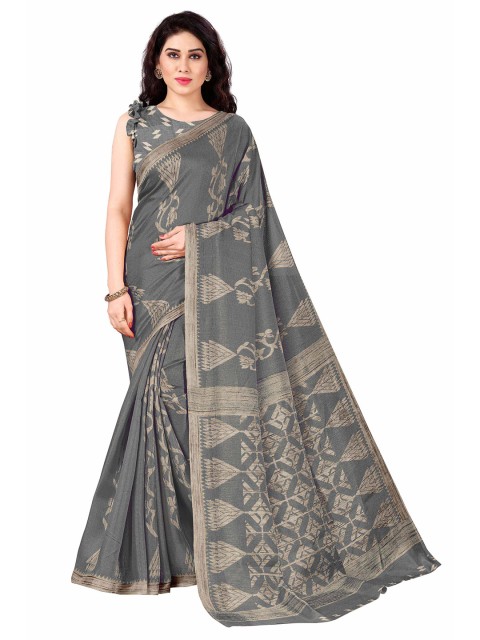 

KALINI Grey & Brown Art Silk Saree