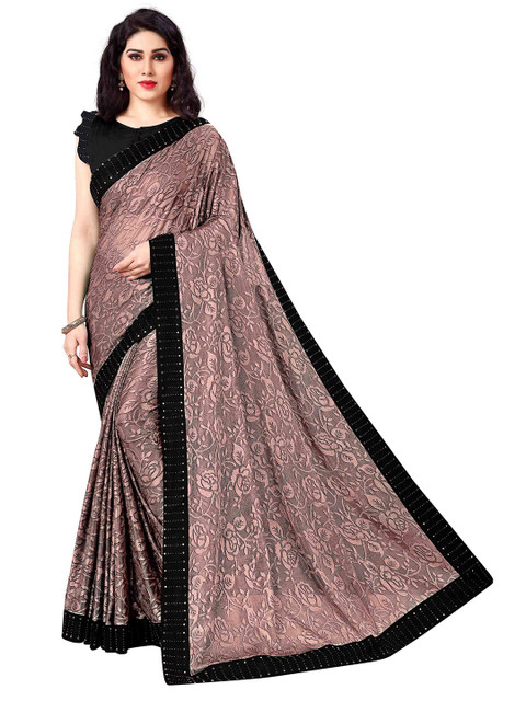 

KALINI Women Copper & Black Woven Design Polyester Saree