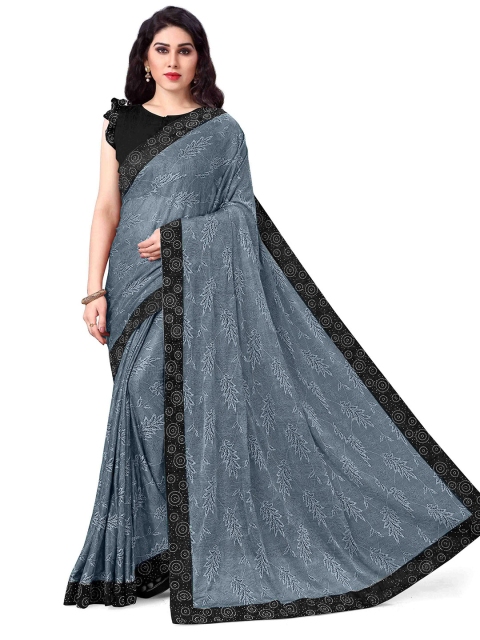 

KALINI Grey & Black Floral Saree