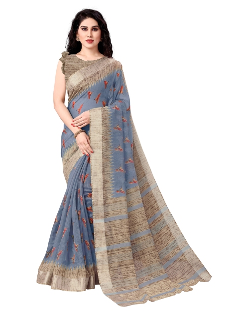 

KALINI Grey & Beige Bagh Saree